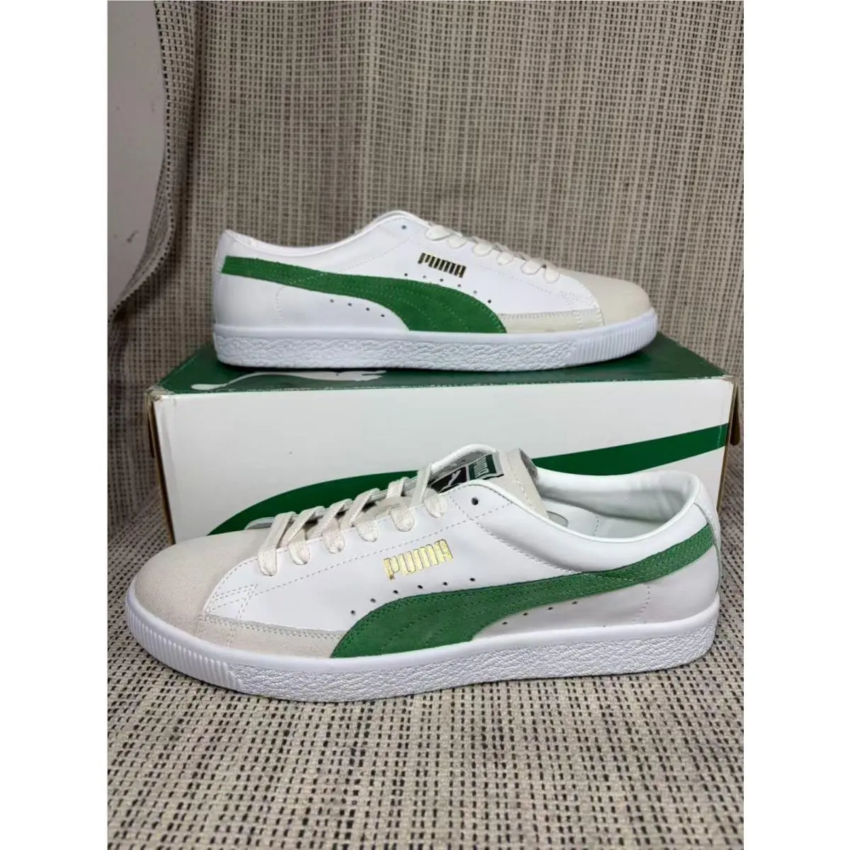 -basket Vintage `white Green` Men`s Shoes 374922-05 by Puma