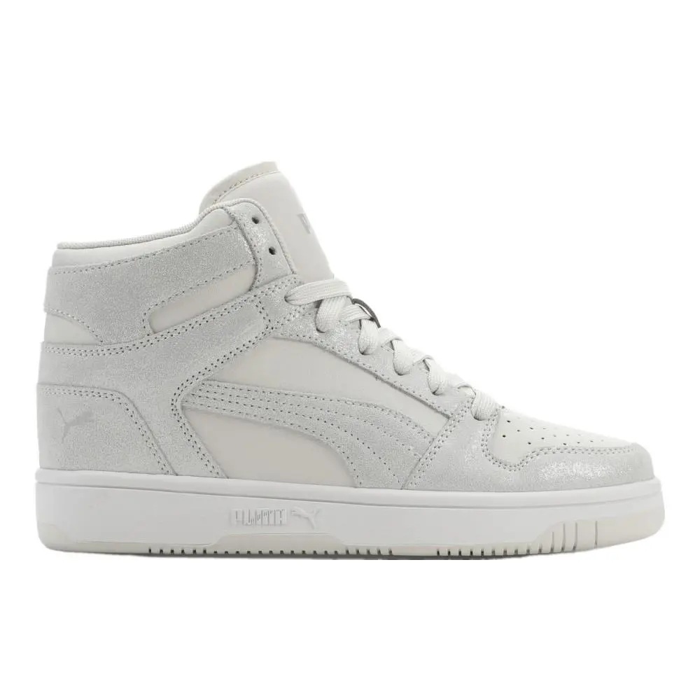 Puma Rebound Layup Luster Lace Up Womens Grey White Sneakers Casual Shoes 4066