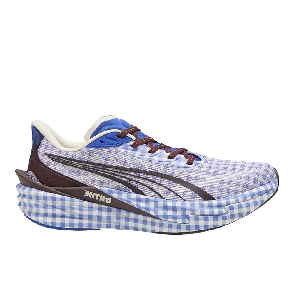 Deviate Nitro 4 Check Lace Up Sneaker Mens Blue Sneakers Casual Shoes 40630 by Puma
