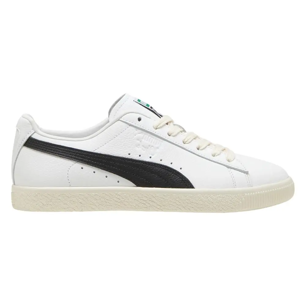 Clyde Leather Lace Up Mens White Sneakers Casual Shoes 39870301 by Puma