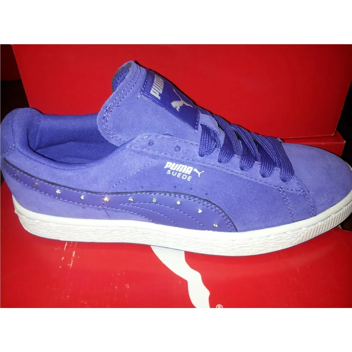 Women`s Suede Classic LD Fashion Sneakers Liberty Blue White Size 8 by Puma