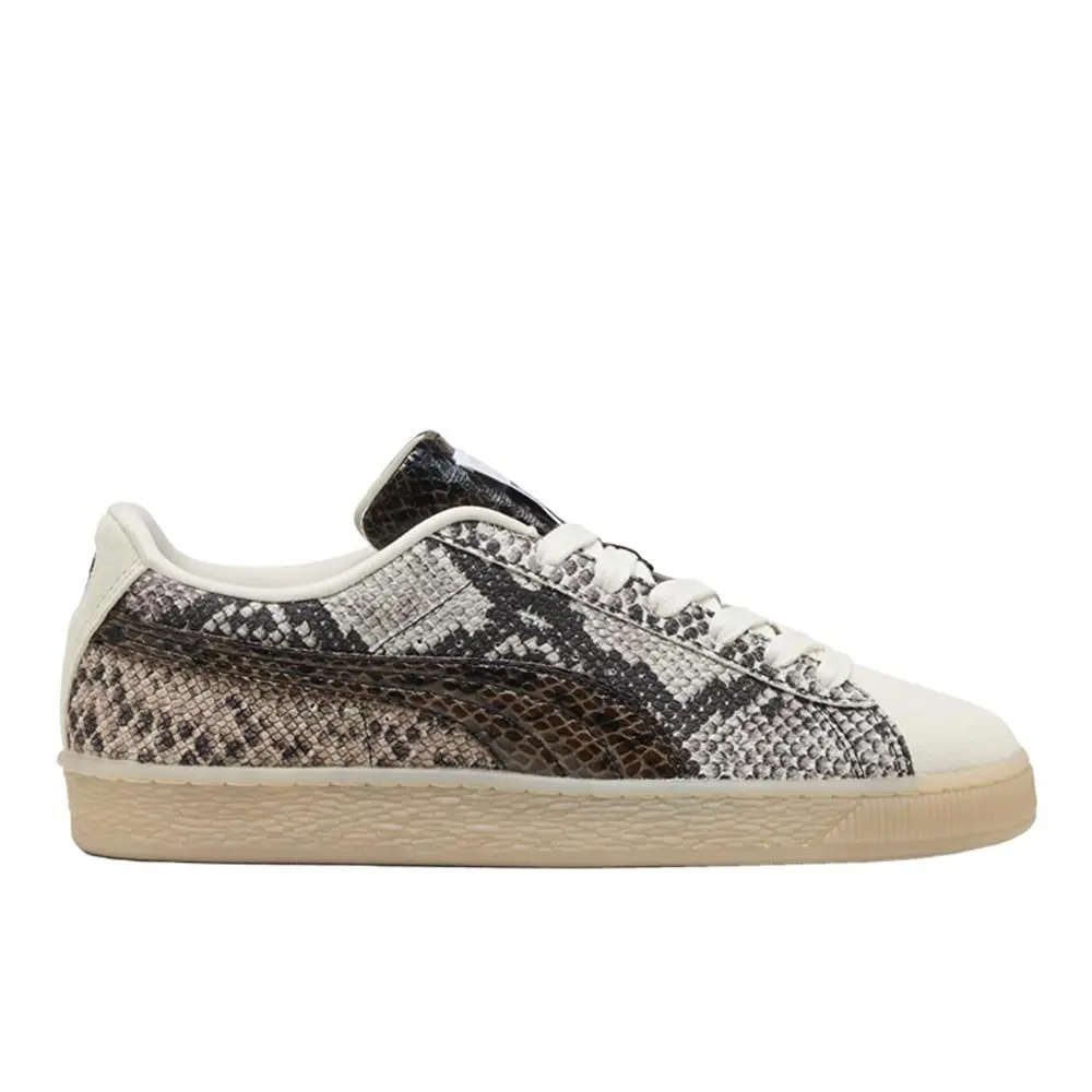Puma Suede Snake Print Mens Grey White Sneakers Casual Shoes 40832901