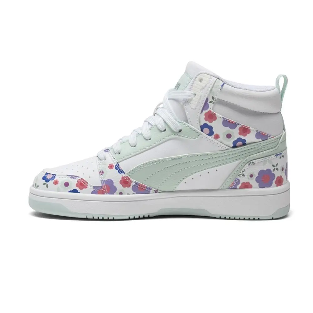 Puma shoes - PUMA Rebound V6 Mid Flower Garden  Youth - 40360301 - White 1