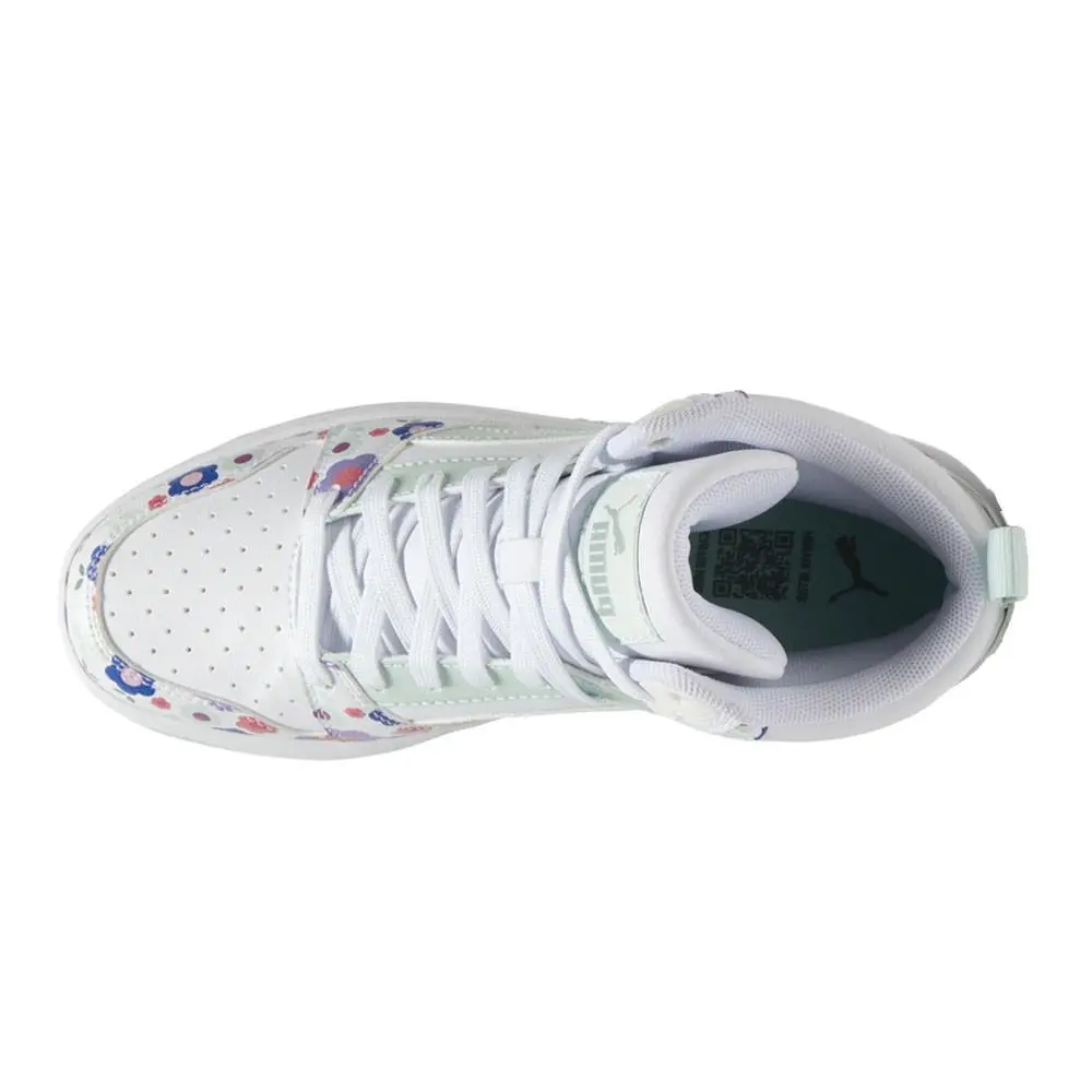 Puma shoes - PUMA Rebound V6 Mid Flower Garden  Youth - 40360301 - White 2