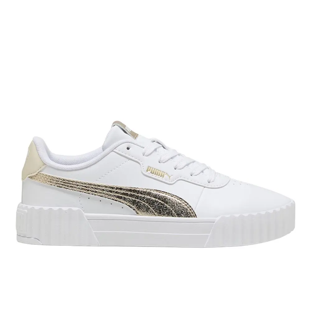 Carina 3.0 Metallic Whisper Lace Up Womens White Sneakers Casual Shoes 404 by Puma