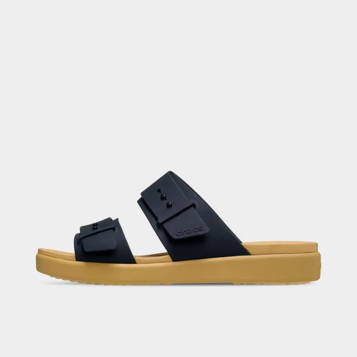 Women`s Crocs Brooklyn Buckle Low Low Casual Sandals Black/tan 211215 058