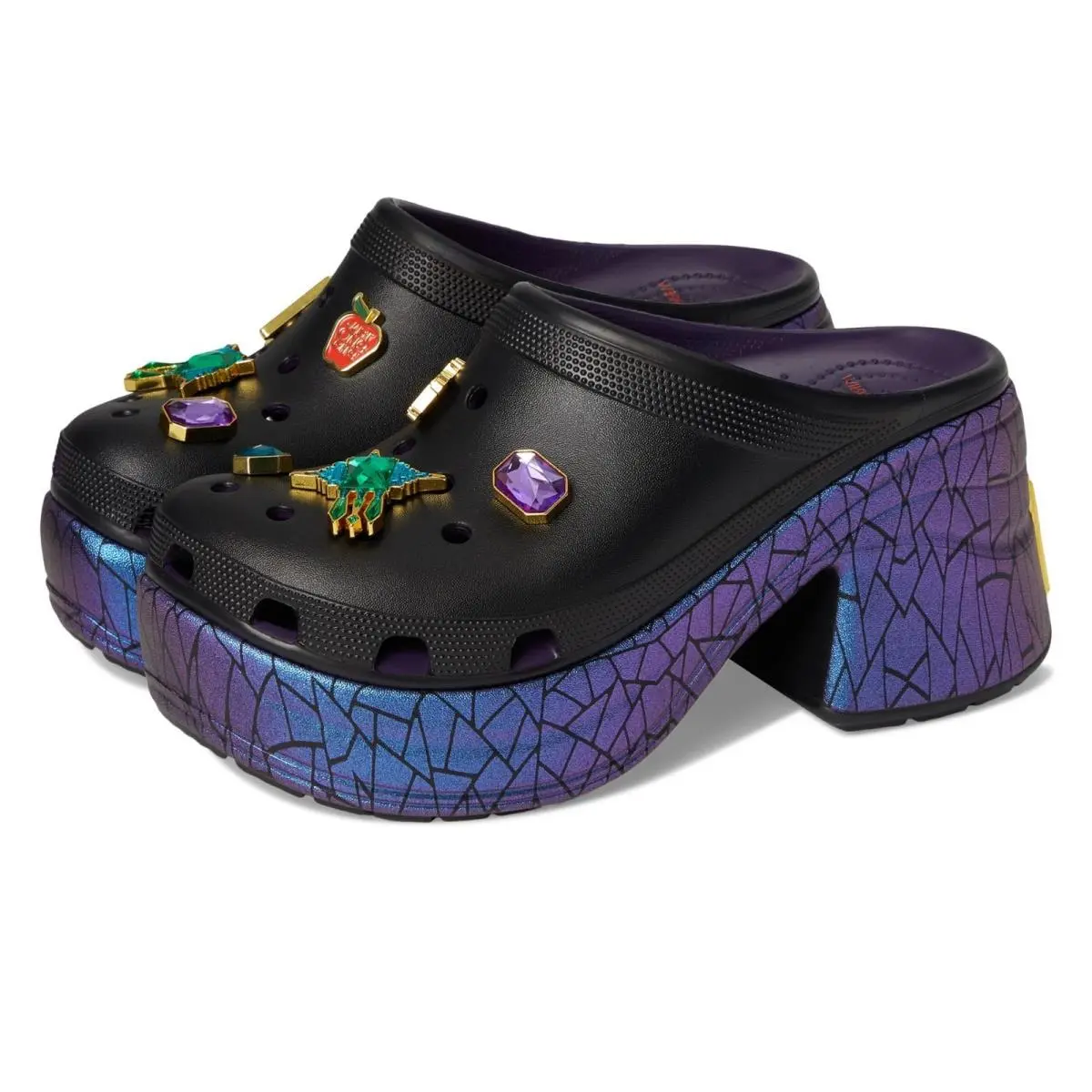 Crocs Snow White Siren 209827-001 Clog Unisex M7/W9 Black Platform Shoes RHS9452