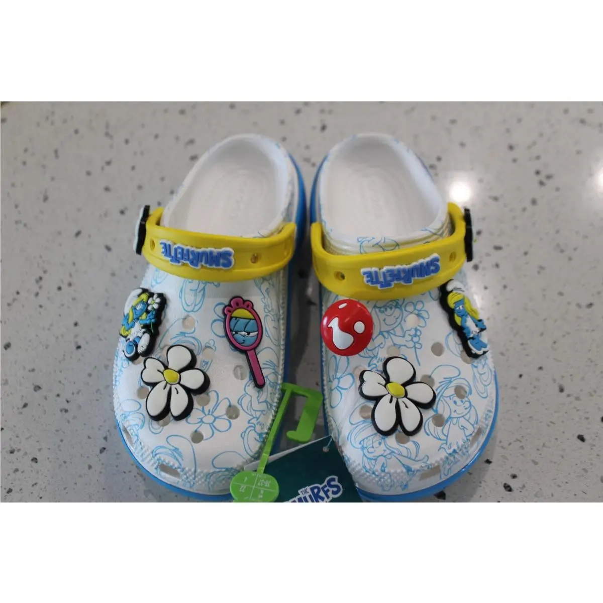 Womens Crocs SZ 6 Clogs Smurfs Platform