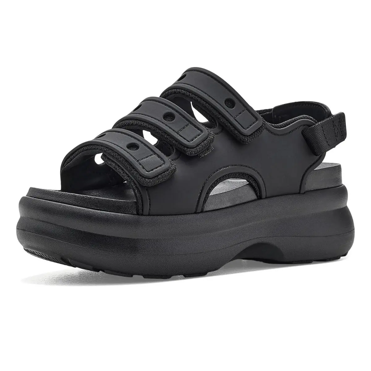 Woman`s Sandals Crocs Soho Sport Platform Sandals Black Frosted. Womens 7