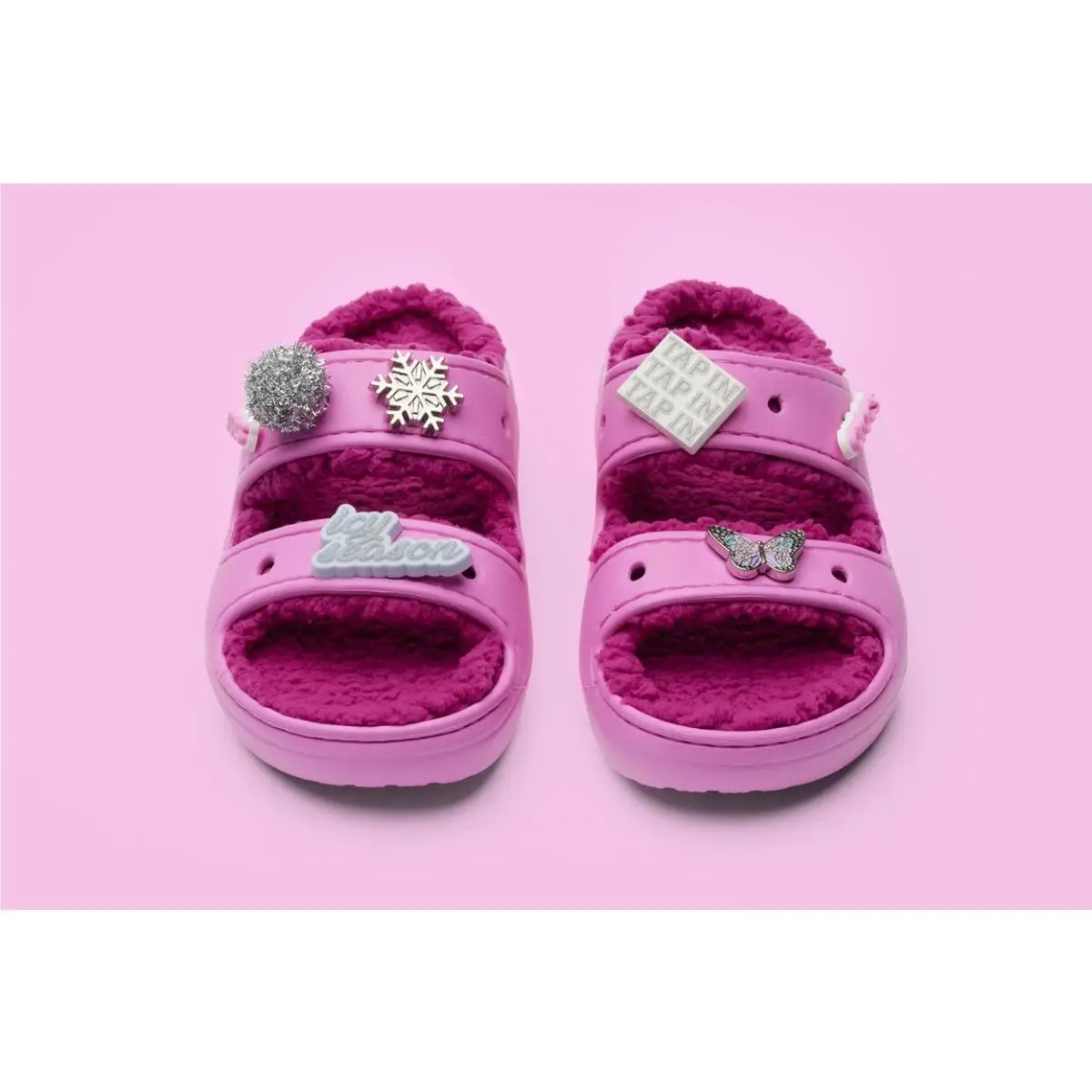 Crocs x Saweetie Classic Cozzy Sandal Jibbitz Charm Bundle Size 8W/6M Limited