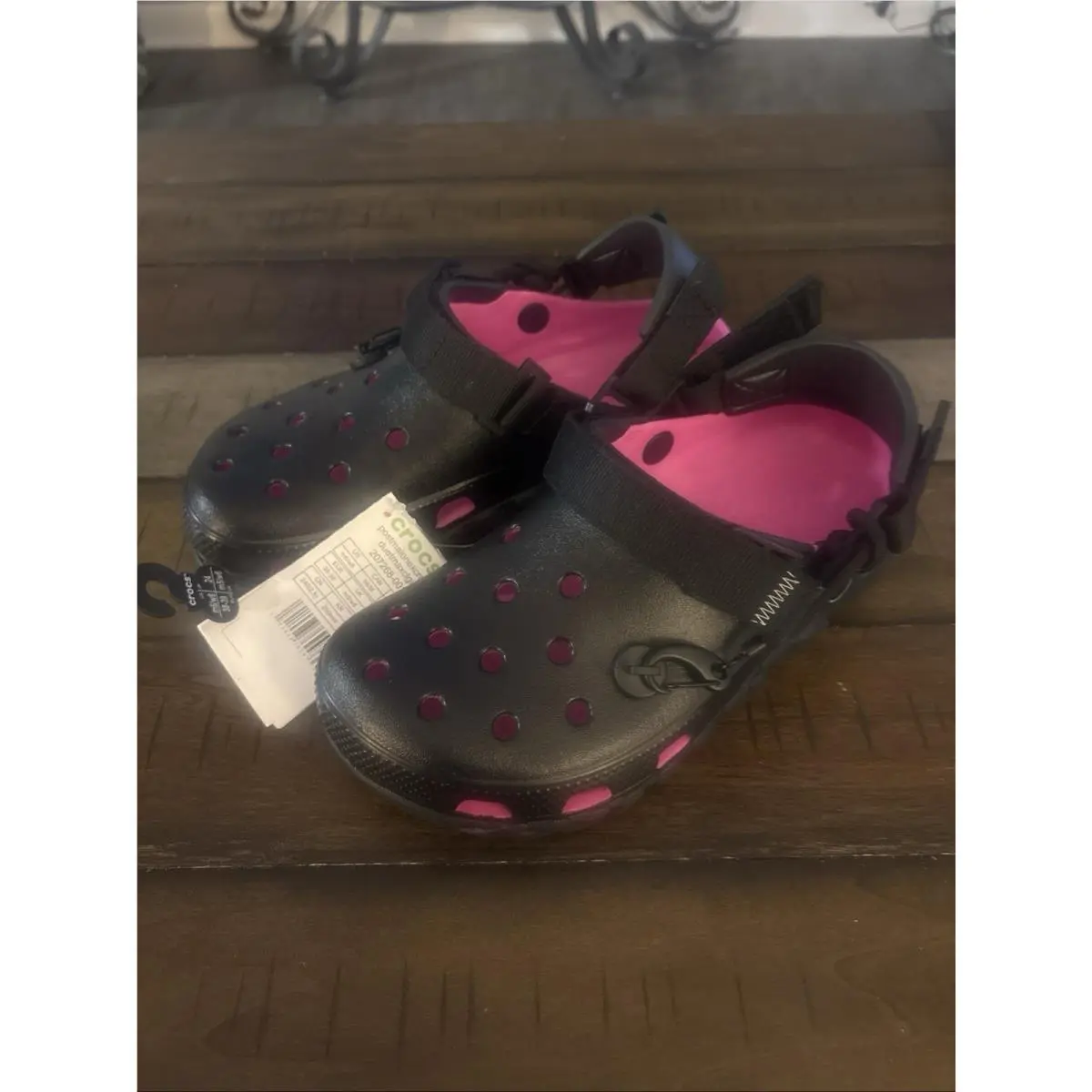 Post Malone X Crocs Duet Max Clog II Size W-8/M-6 Black/pink
