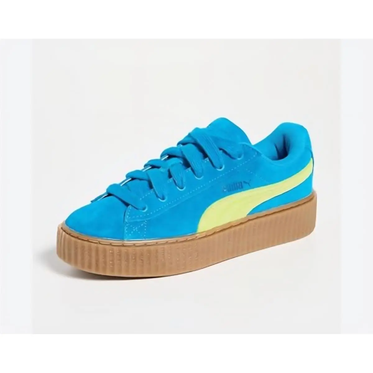 Fenty x Creeper Turquoise Suede Phatty Speed Sneakers Women`s Size 7.5 Nwob by Puma