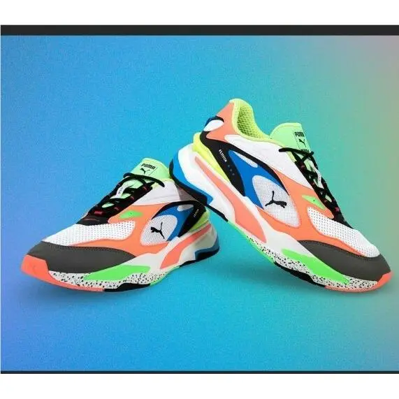 Men`s Rs-fast 368783 01 Men`s Running Shoes White/peach/blue Size 8.5 US by Puma