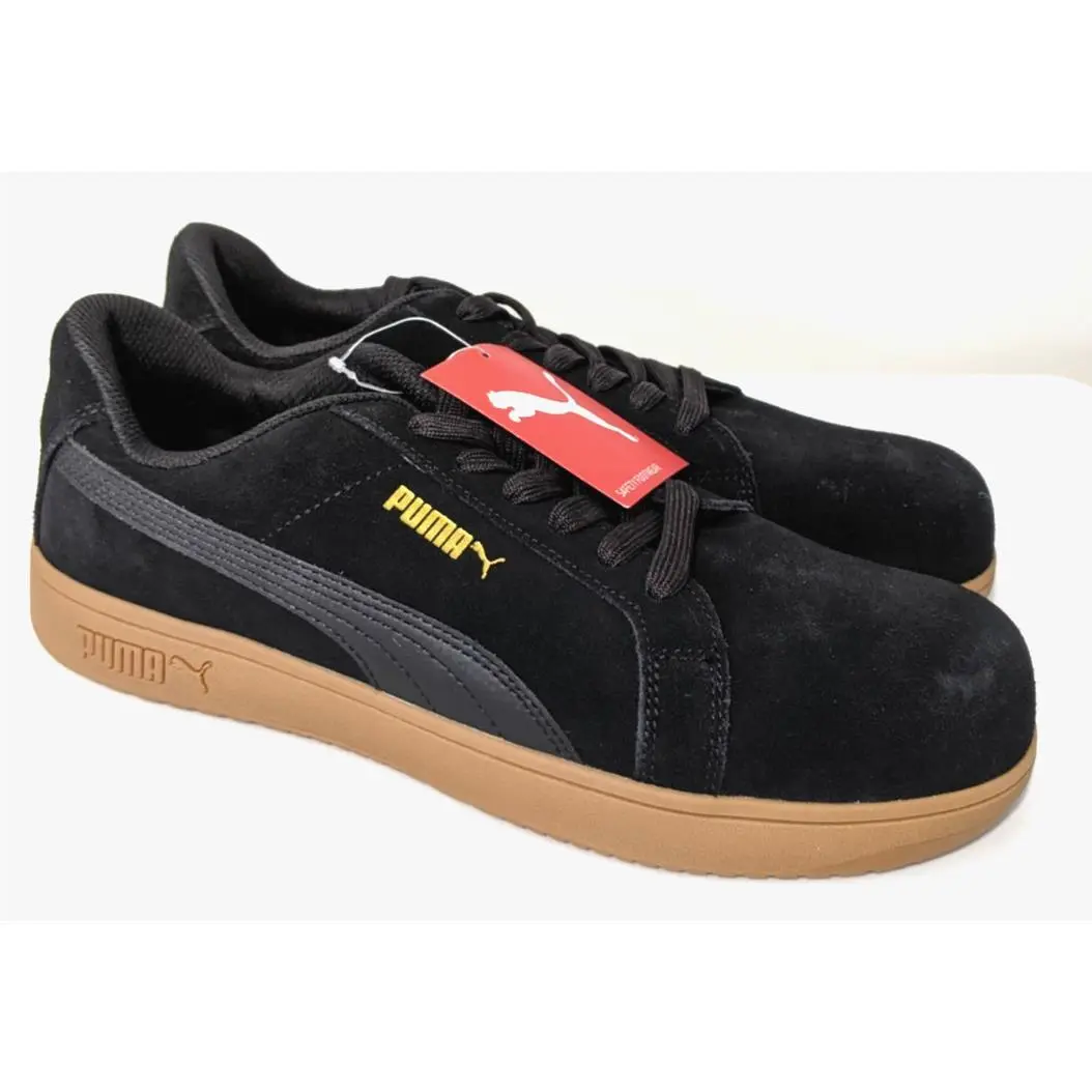 Men`s Iconic Suede Low Top EH Shoe Sz 11 US Black/gum by Puma