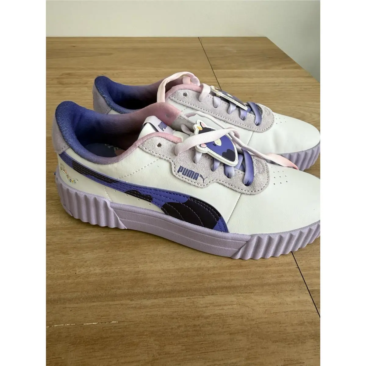 x Squishmallows Carina 2.0 Platform Sneakers Purple Cow Womens Size 6.5 by Puma