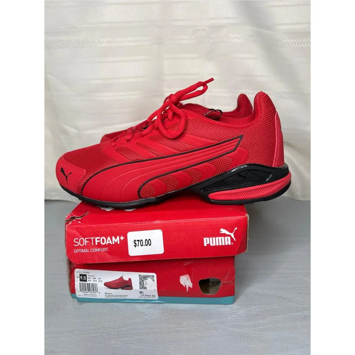 Electro Mens 9.5 For All Time Red Softfoam Running Shoes by Puma