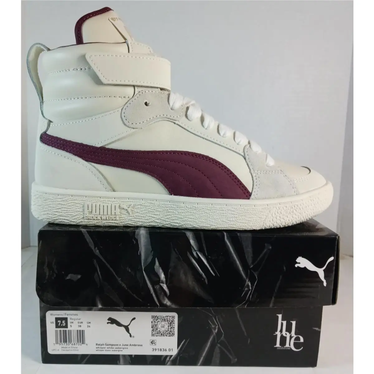 Ralph Sampson High X June Ambrose Keeping Score White Sneakers Wmns 7.5 US by Puma