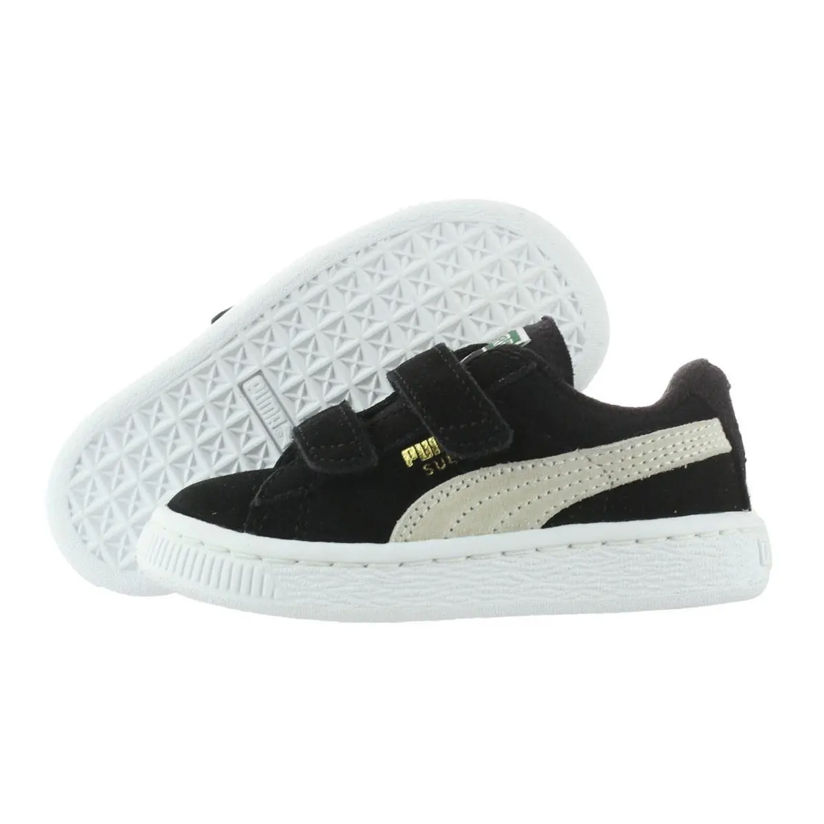 Suede 2 Strap Infant/toddler Shoes Size 6 Color: Black by Puma
