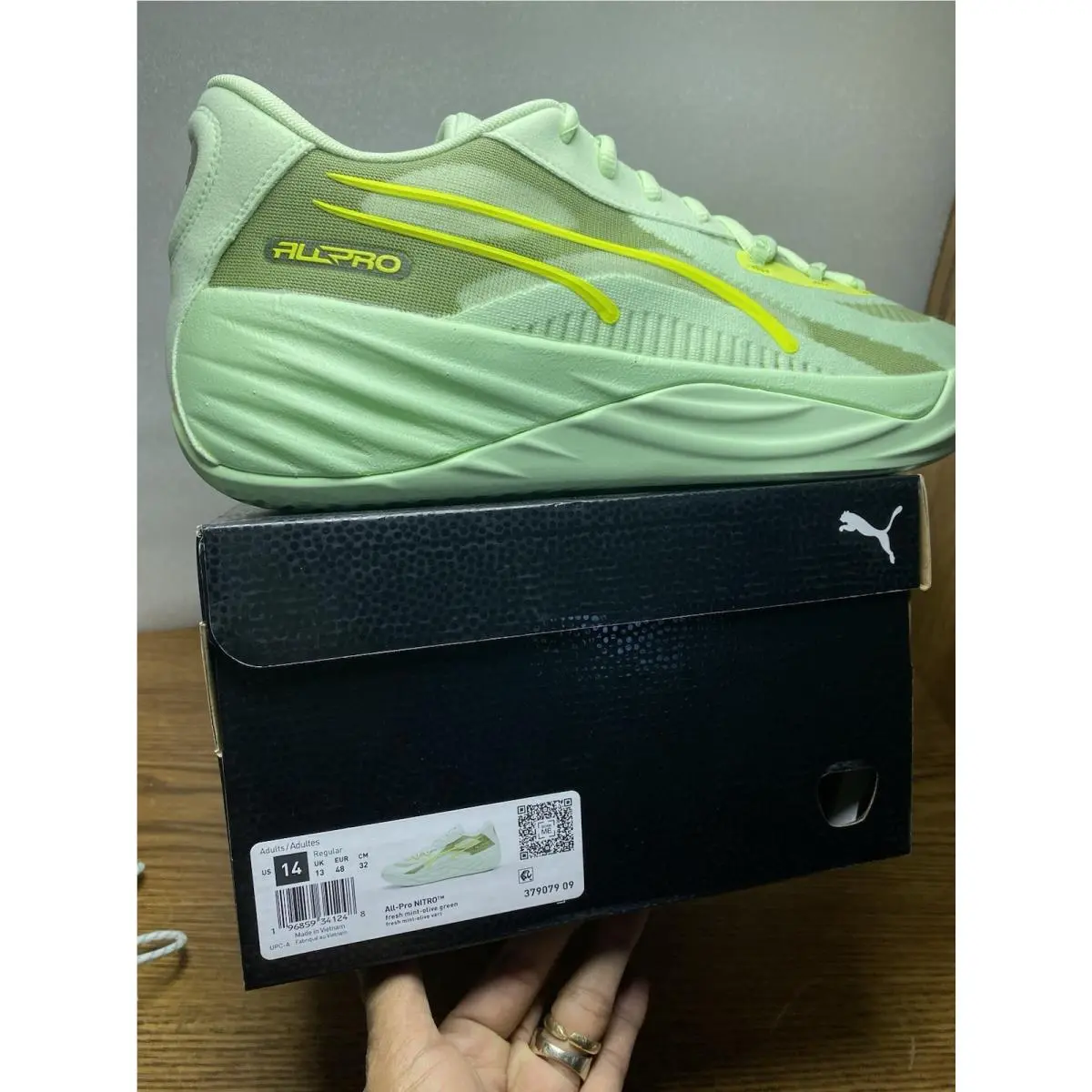 Puma shoes - PUMA All-Pro Nitro - Nitro - 379079-09 - Green, Manufacturer: Fresh Mint/Olive Green 8