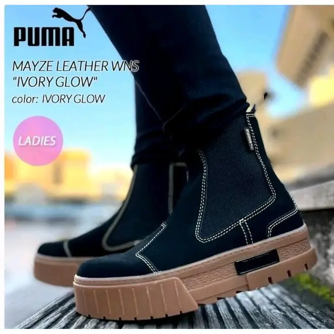 Mayze Chelsea Suede Black Gum 382829-03 Women`s Size 7.5 US by Puma