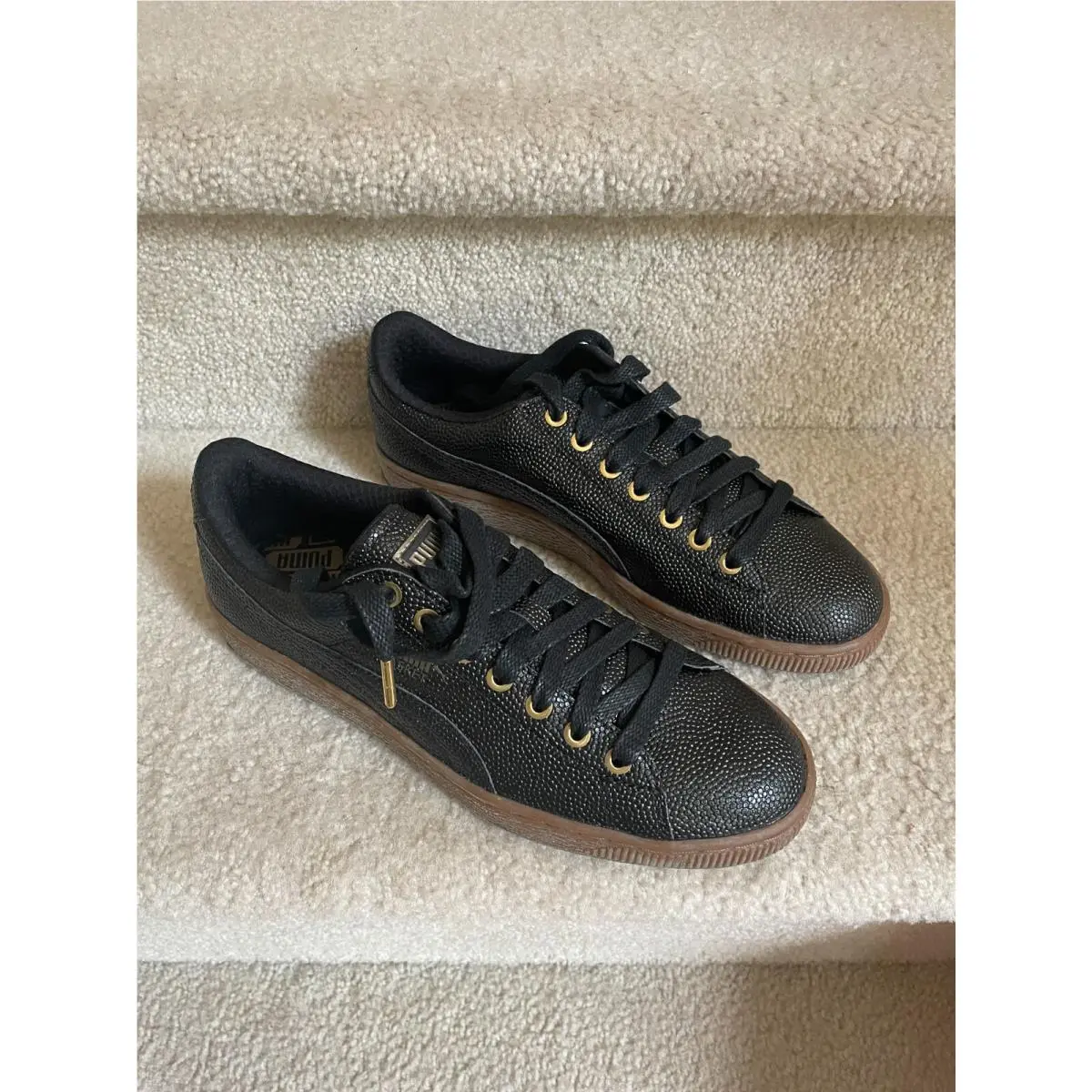 Puma shoes - PUMA Basket - Basket - 373158-01 - Black-Gold 1