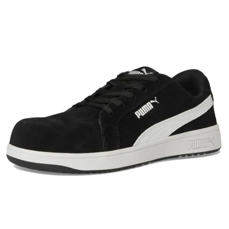 Puma Womens Iconic Work Sneakers Size 6 Black White SR Astm EH Composite Toe
