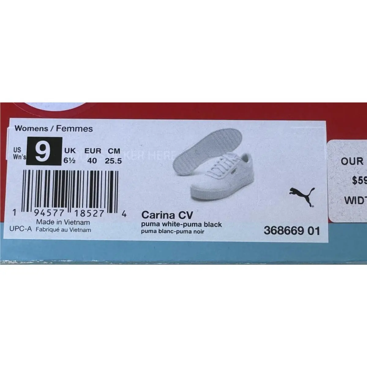 Puma shoes - Puma Cv - 368669-01 - White Black 1