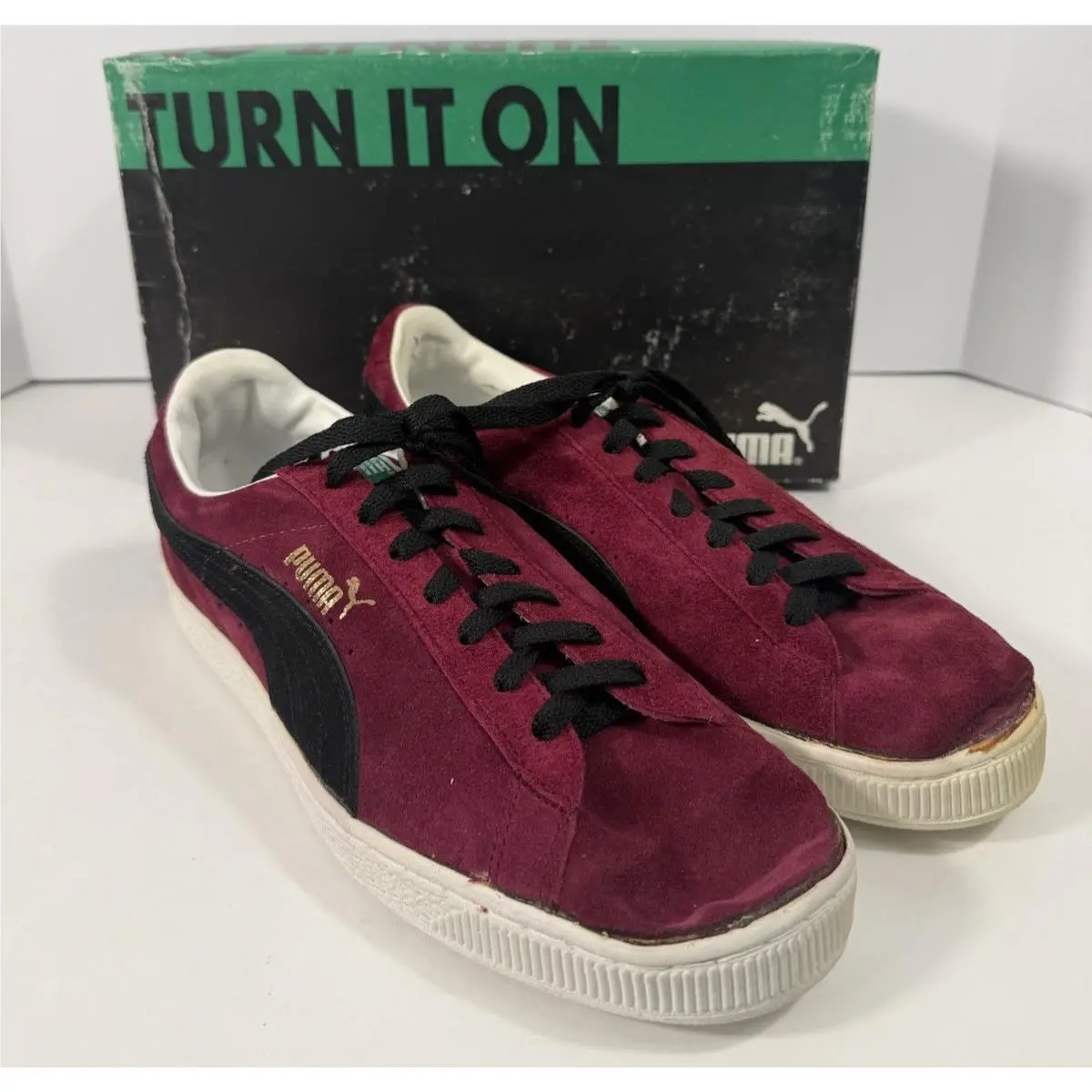 Deadstock Vtg 1994  Suede Rubine Black 33903018 Sneaker Men US 11.5 by Puma