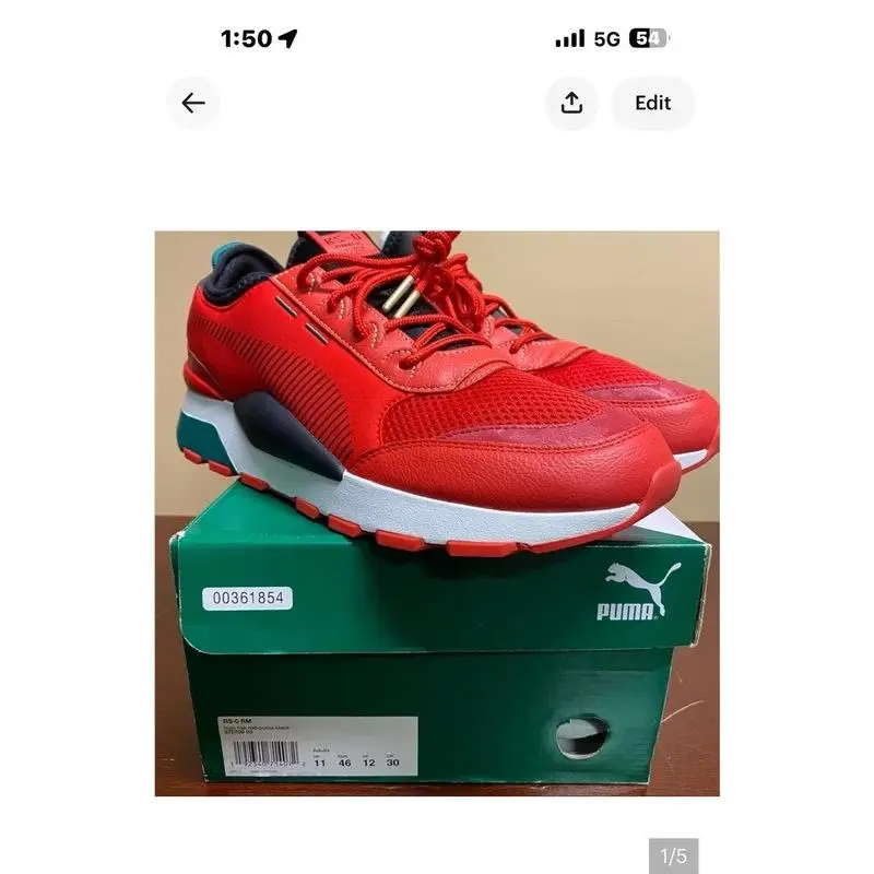 Mens RS-0 RM Athletic Running Sneakers Red Green White Size 12 by Puma