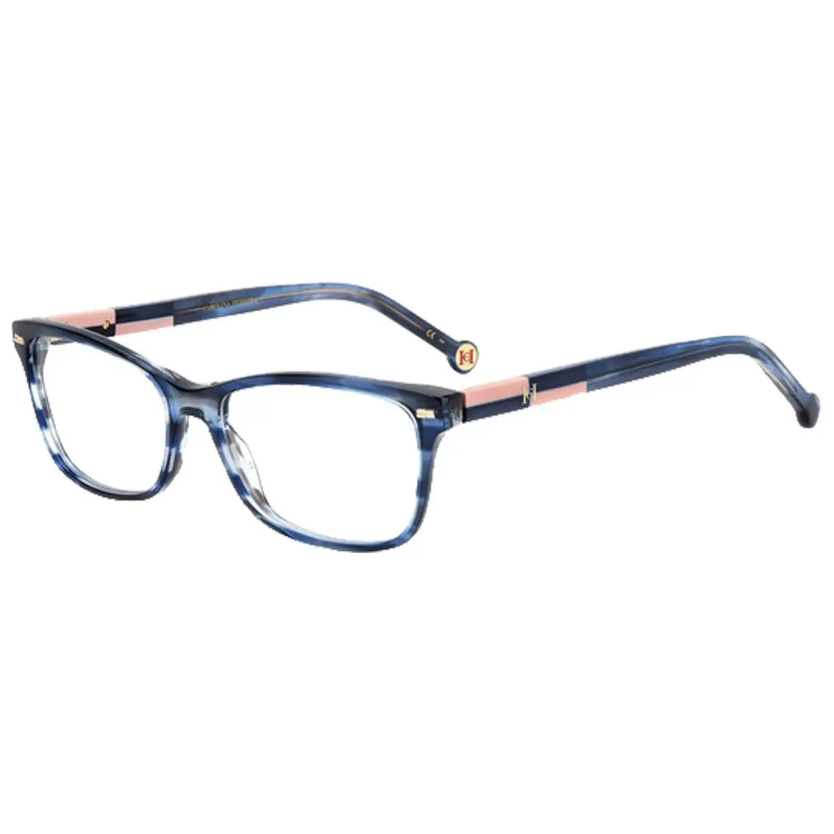 Blue Horn Soft Rectangle Eyeglasses - HER0160-038I-54 by Carolina Herrera