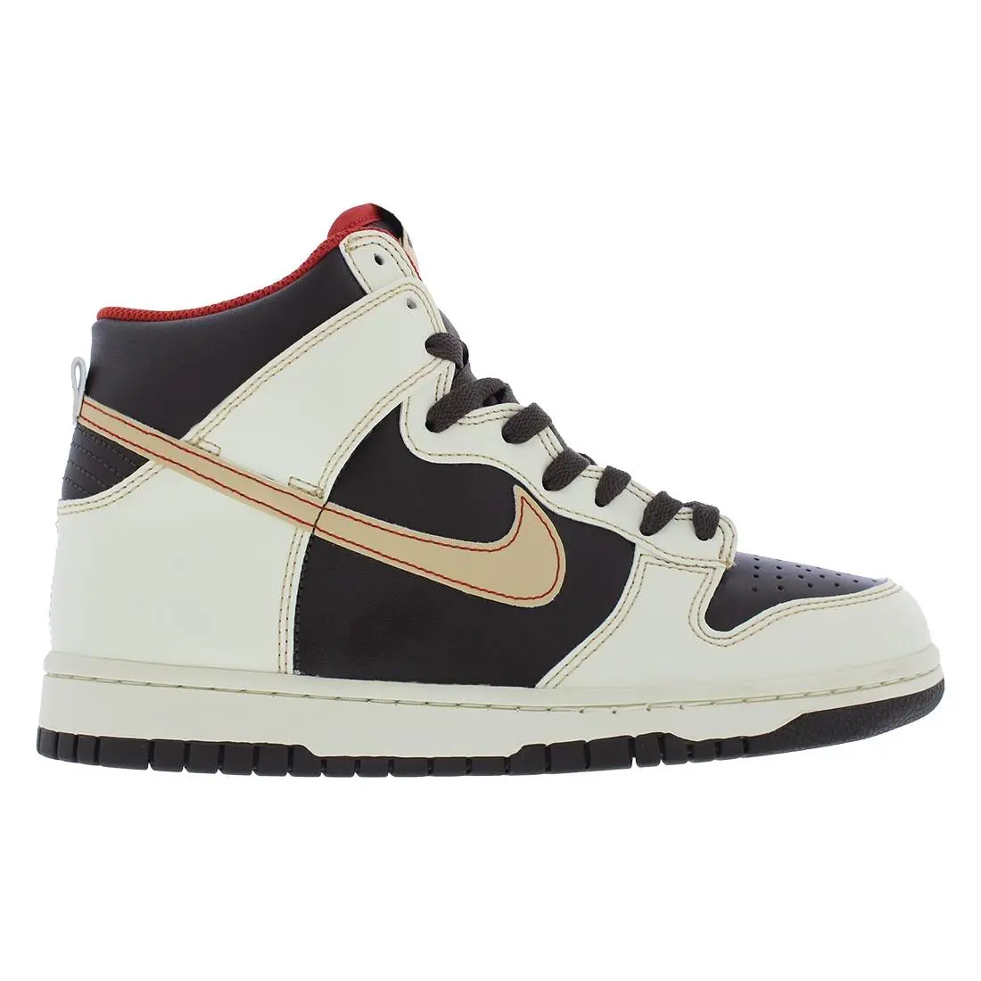 Nike Dunk High GS Boys Shoes Size 4 Color: Baroque Brown/sesame