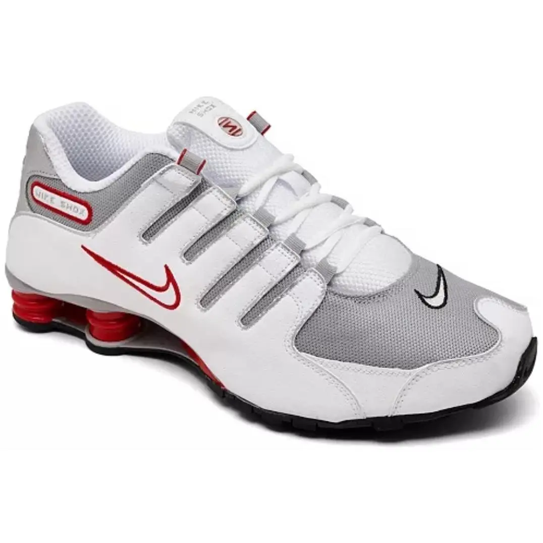 Nike Men`s Shox NZ Casual Sneakers Size 8 White/silver/red