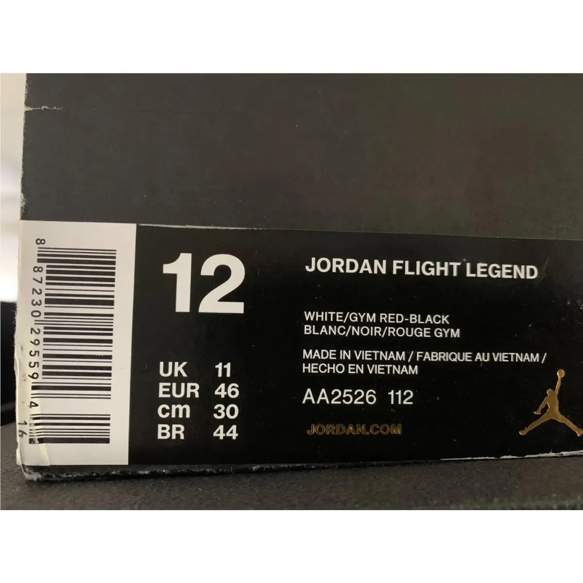 Nike shoes - Jordan Flight Legend - Flight Legend - AA2526-112 - White, Manufacturer: White/Black/Gym Red (UPC: 887230295594) 6
