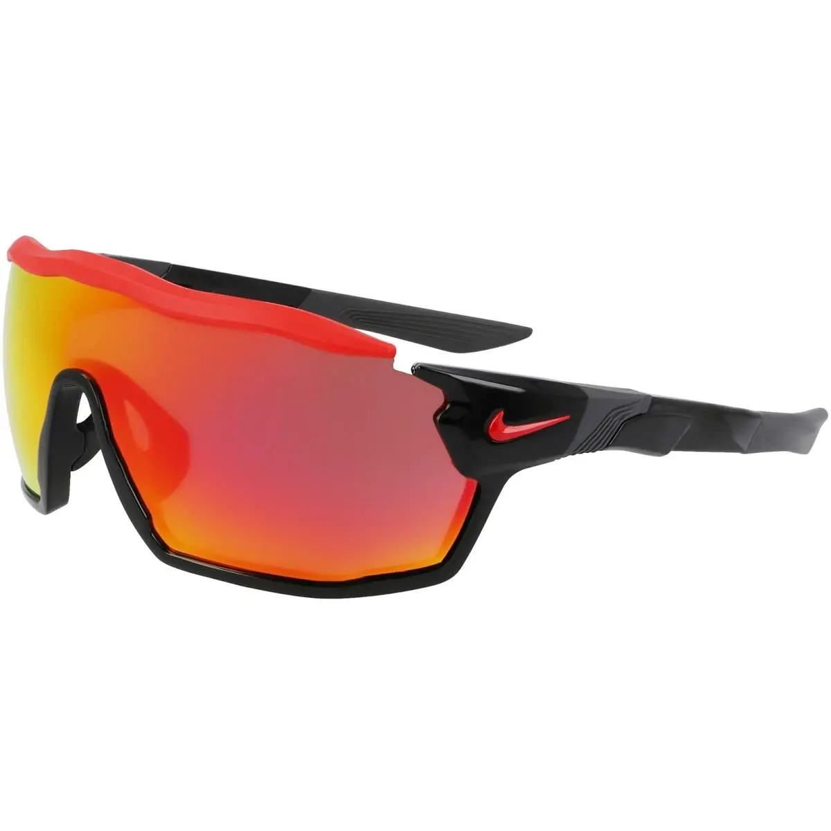 Nike Show X Rush M Black Sport Shield Sunglasses w/ Mirror Lens NKIU8057XN 010