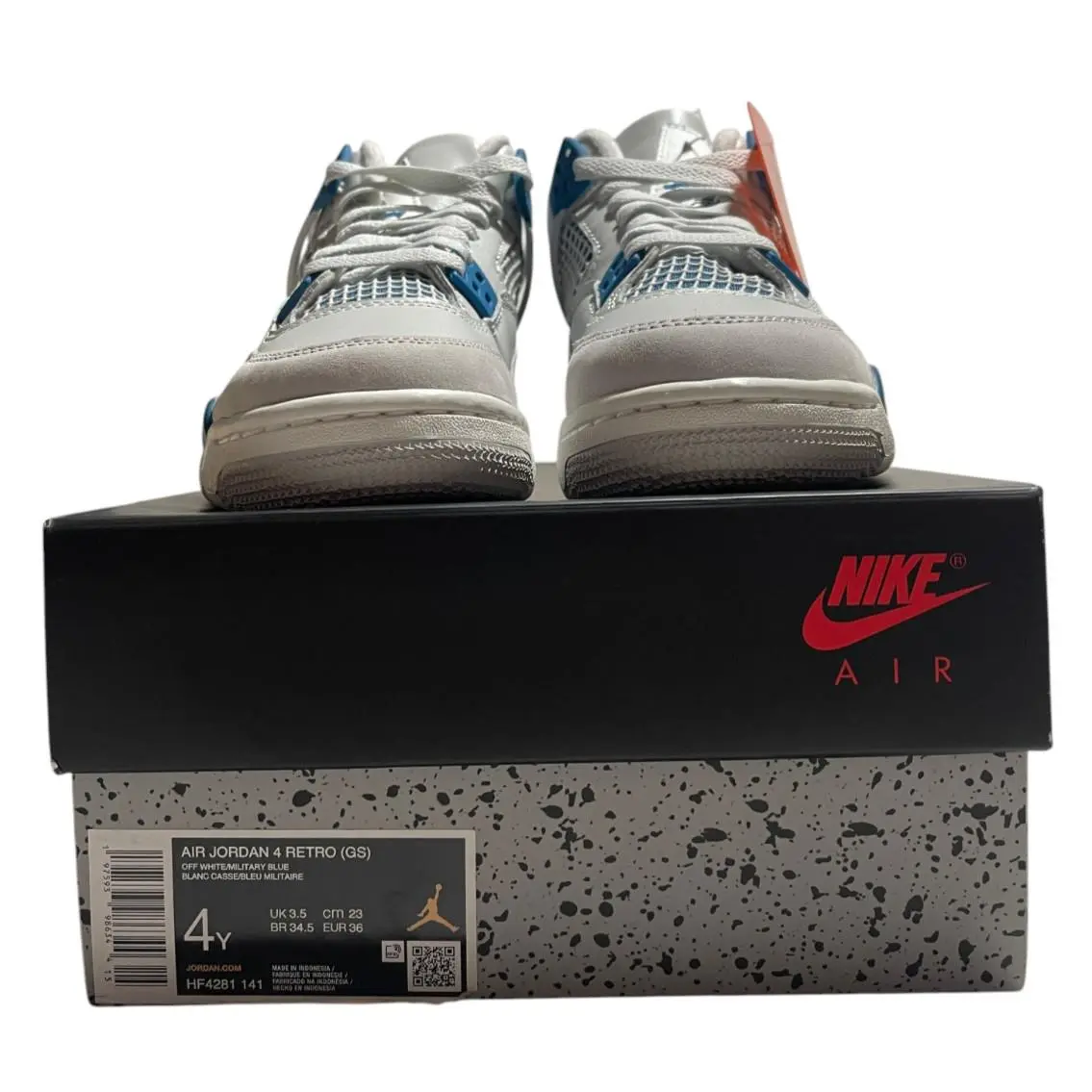 Nike Air Jordan 4 Retro Military Blue GS White HF4281-141 Youth Size 4Y