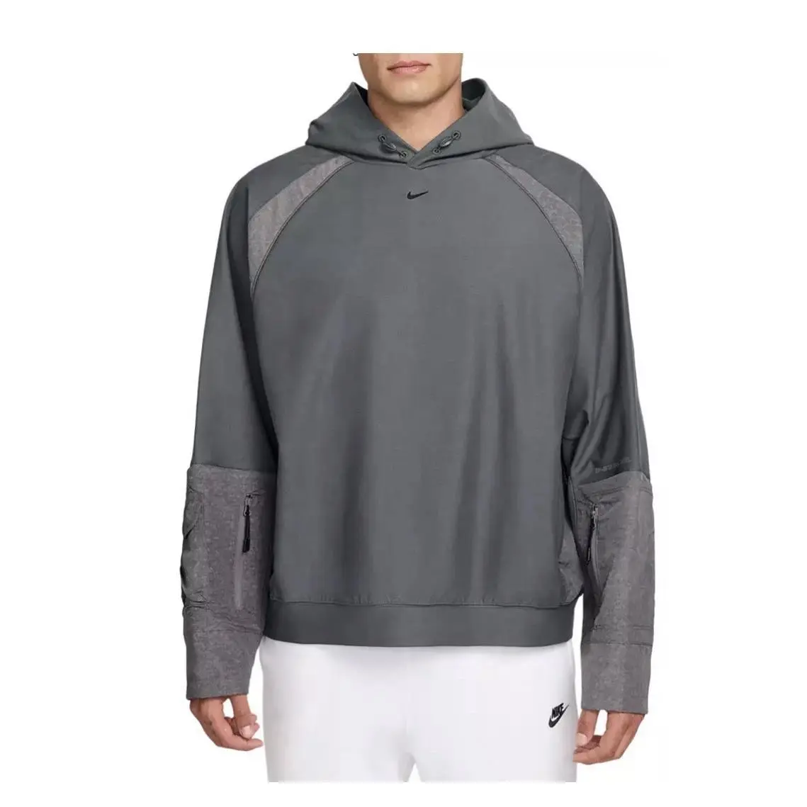Nike Men Tech Dri Fit Gray Hoodie Medium