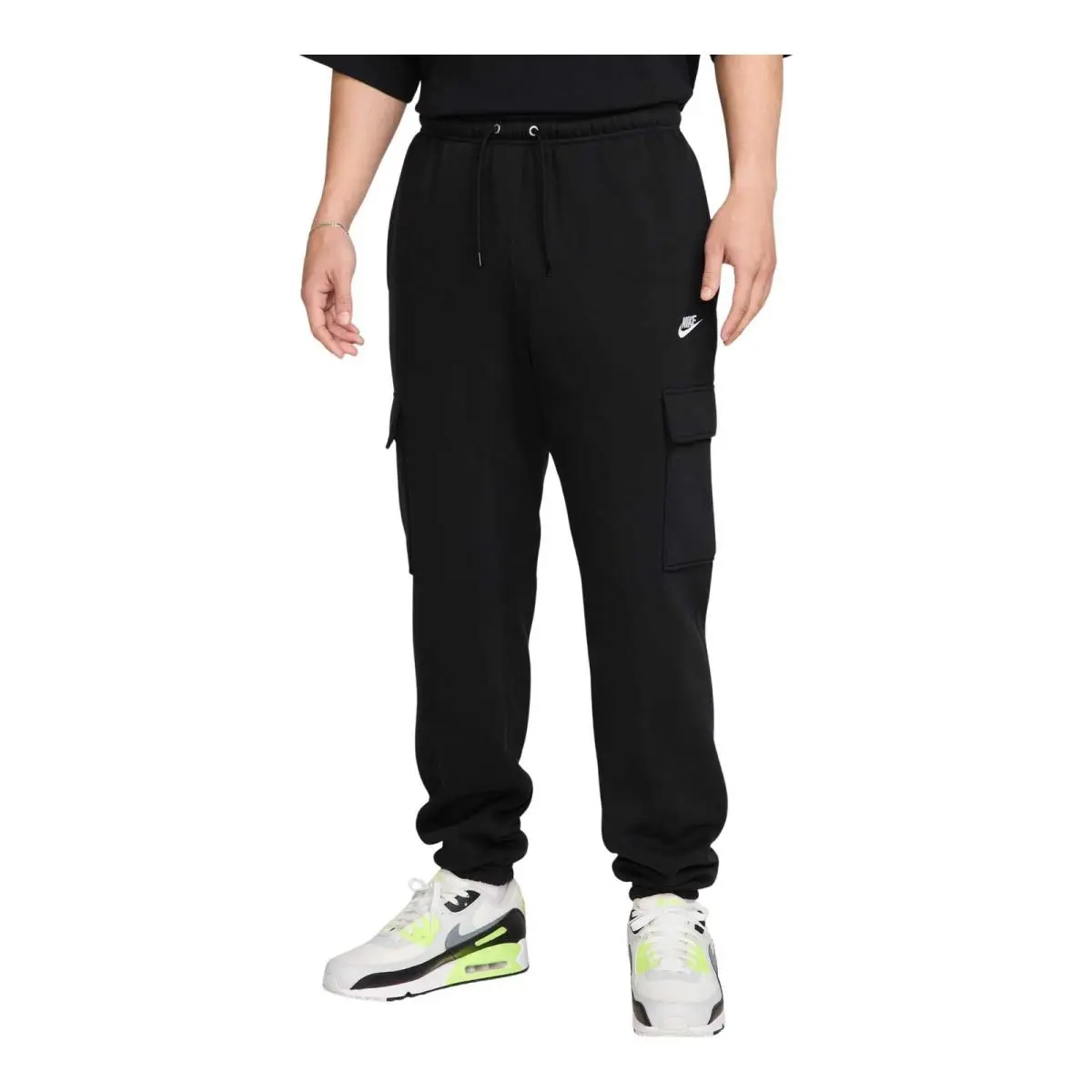 Mens Nike Club Fleece Cargo Pants_black/black/white FN3805-010-SIZE 3XL
