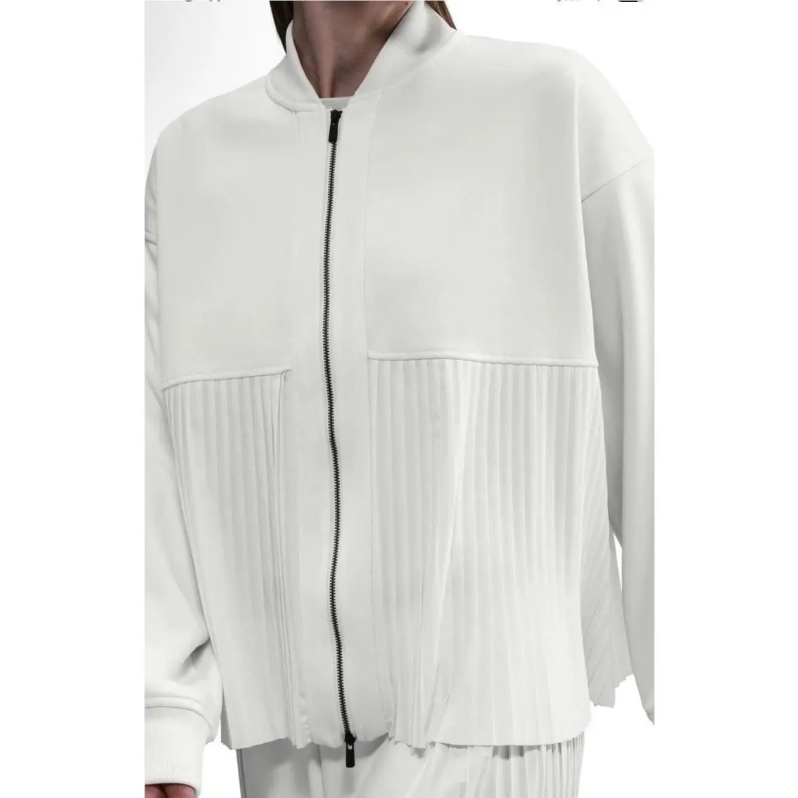Sportswear Women’s Sail Ivory Pleated Full-zip Jacket Size L RT by Nike