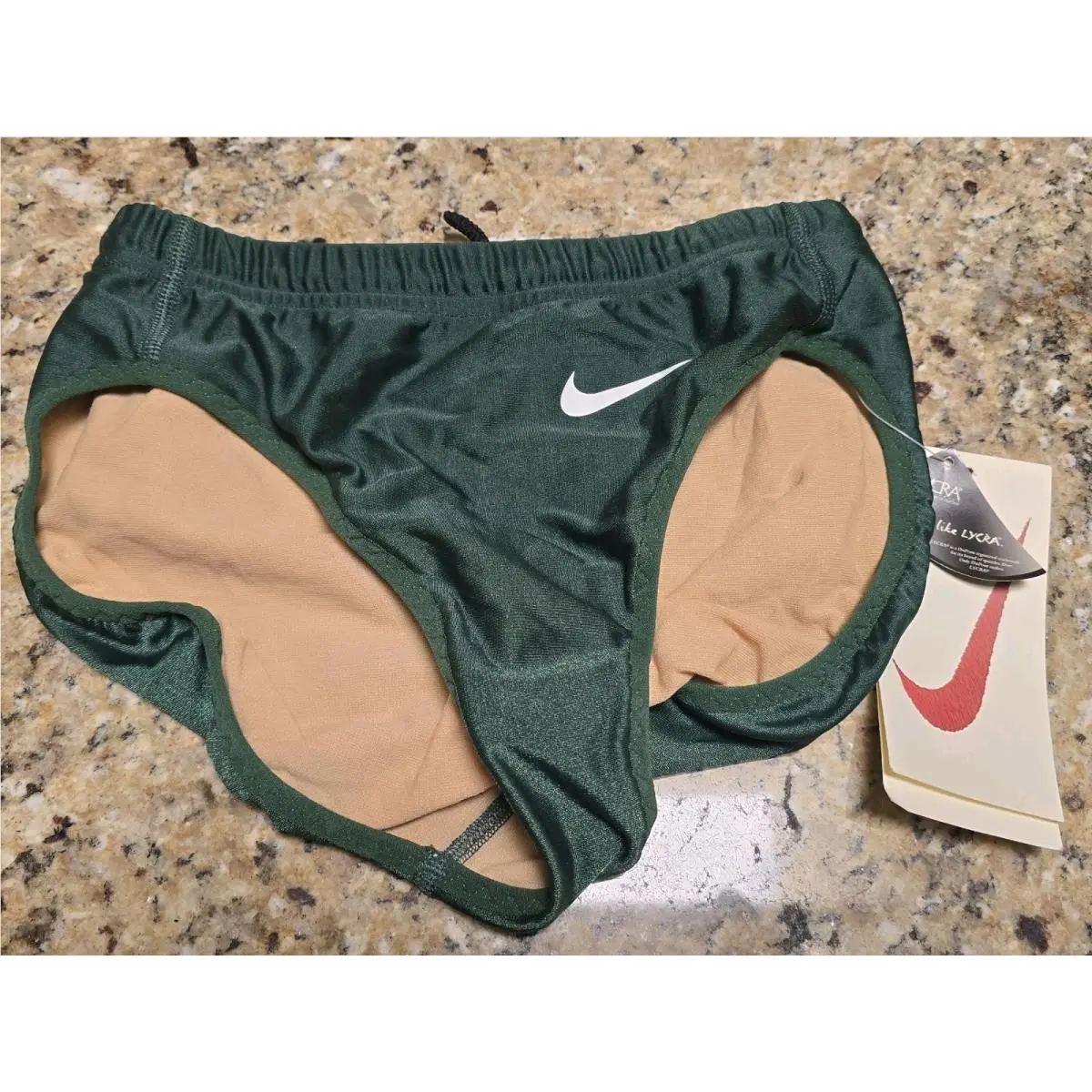 Vtg 1990s  Womens Bikini Green Small One Piece Bathing Suit Track by Nike