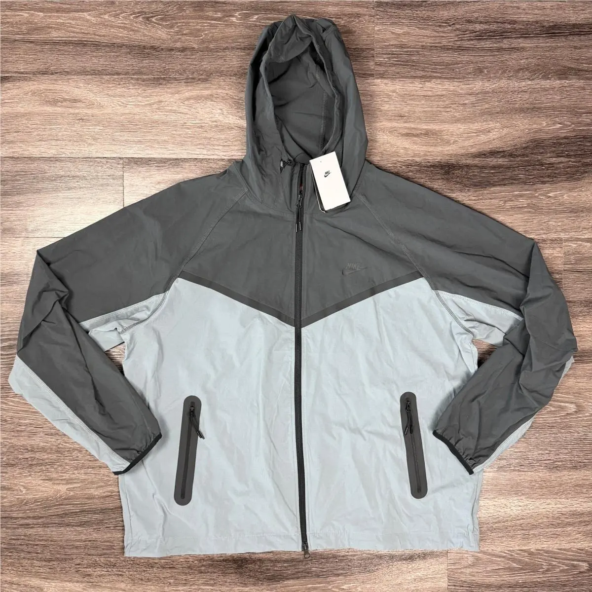Tech Woven Jacket Men XL Windrunner Full Zip Cool Grey Black HM7151-065 by Nike