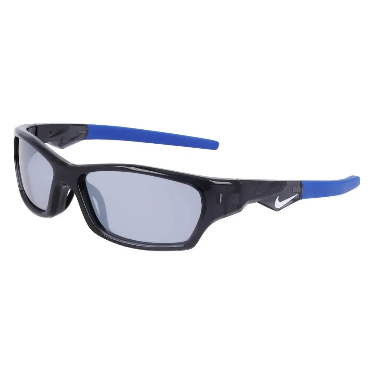Kids Nike DZ7378 060 Anthracite Blue Jolt Sunglasses with Silver Mirror - Frame: Anthracite & Blue, Lens: Silver