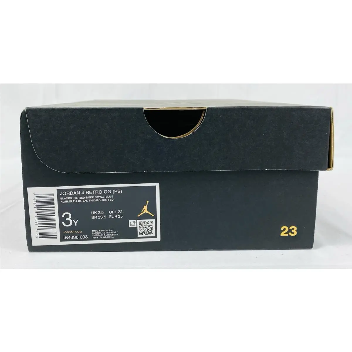 Nike shoes - Jordan 4 Retro OG (PS) - IB4388-003 - Black/Fire Red/Deep Royal Blue (UPC: 197861402620) 13