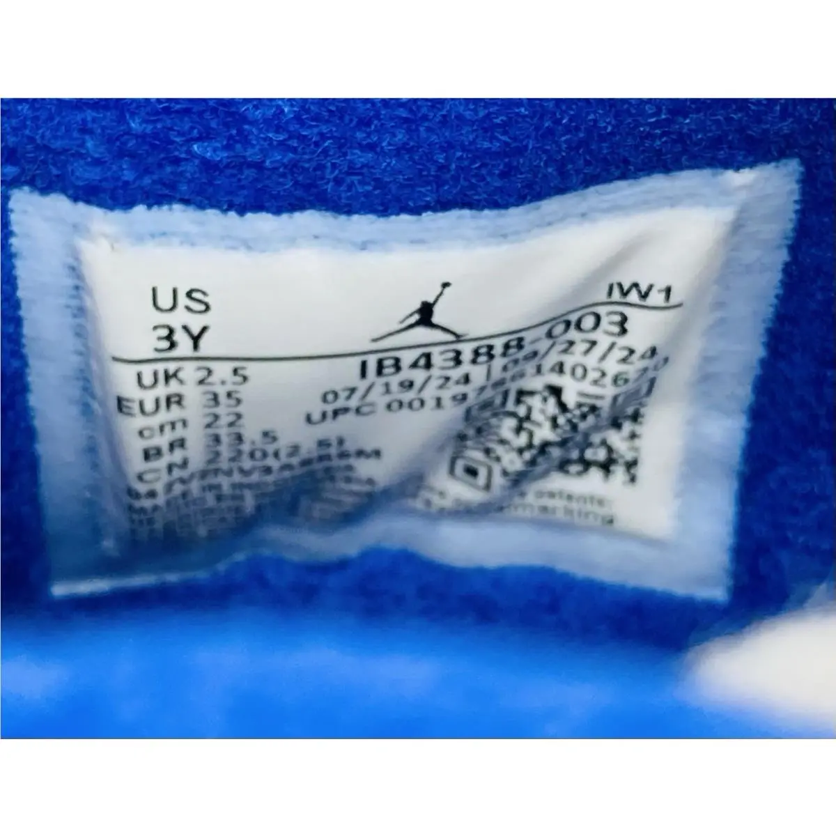 Nike shoes - Jordan 4 Retro OG (PS) - IB4388-003 - Black/Fire Red/Deep Royal Blue (UPC: 197861402620) 8