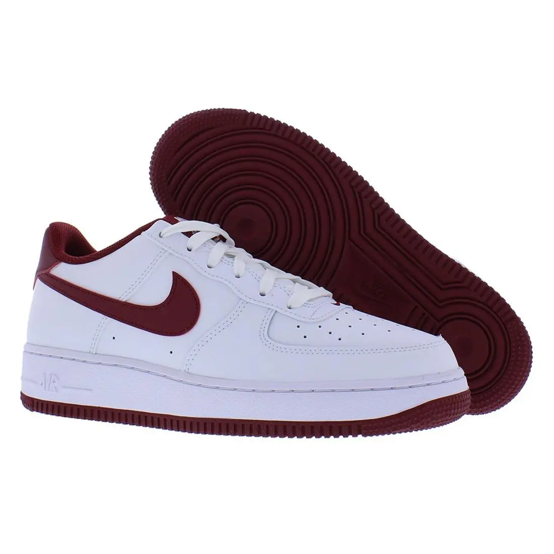 Nike Air Force 1 Leather GS Girls Shoes Size 4.5 Color: White/team Red