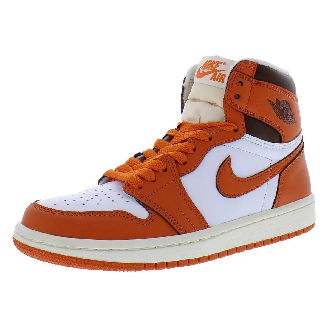 Nike Air Jordan High OG Womens Shoes Size 5 Color: White/starfish Cacao/wow