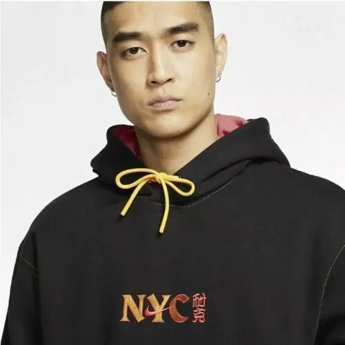 Men’s Sportswear Nyc Chinatown Pullover Hoodie Black Sz Small CW4777-010 by Nike