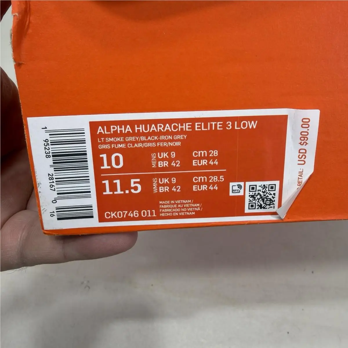 Nike shoes - Nike Alpha Huarache Elite 3 - CK0746 - Gray 7