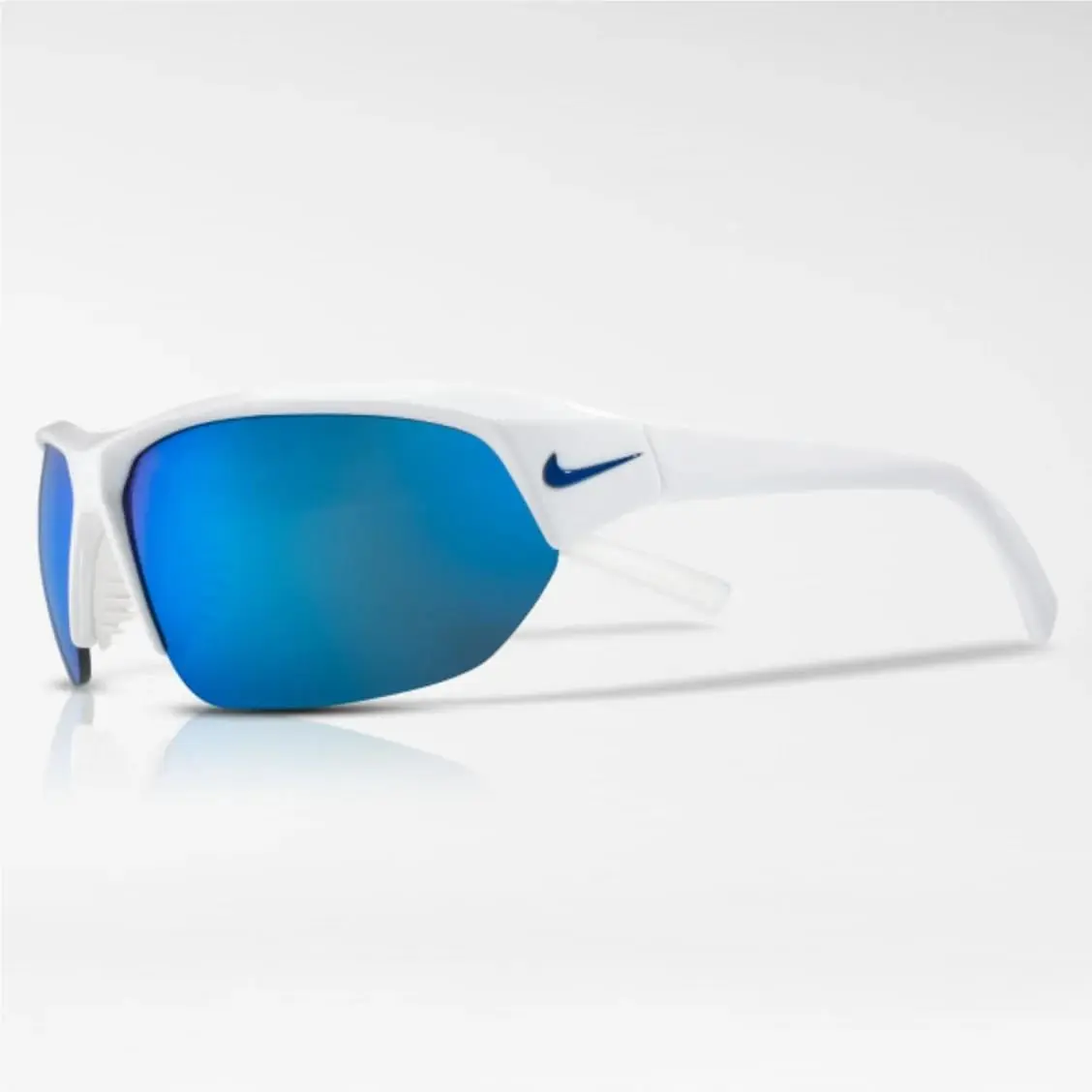 Nike EV1125 104 White Blue Skylon Ace Sunglasses with Blue Mirror Lenses
