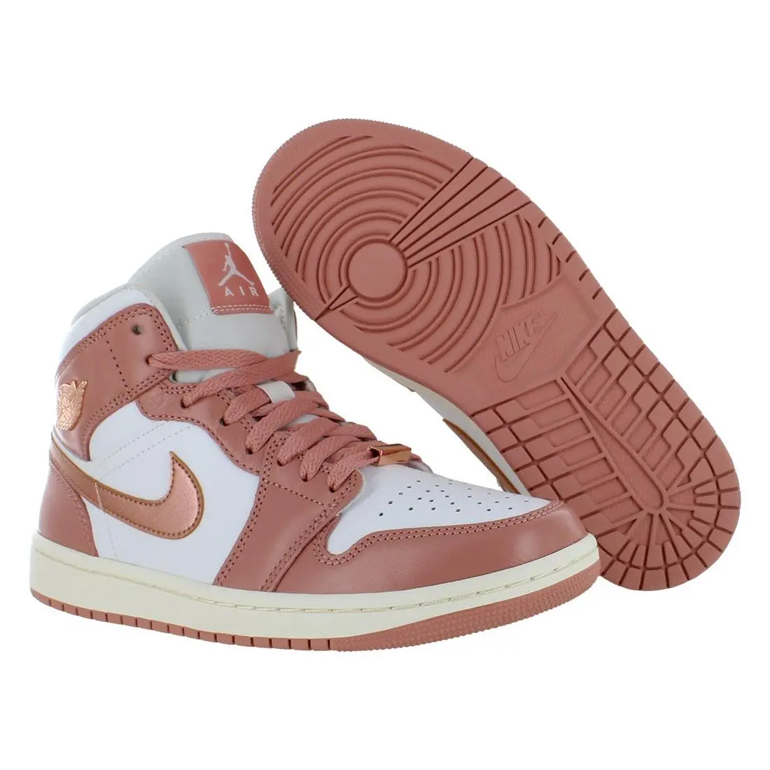 Nike Air Jordan 1 Mid SE Womens Shoes Size 6 Color: Red Stardust/metallic