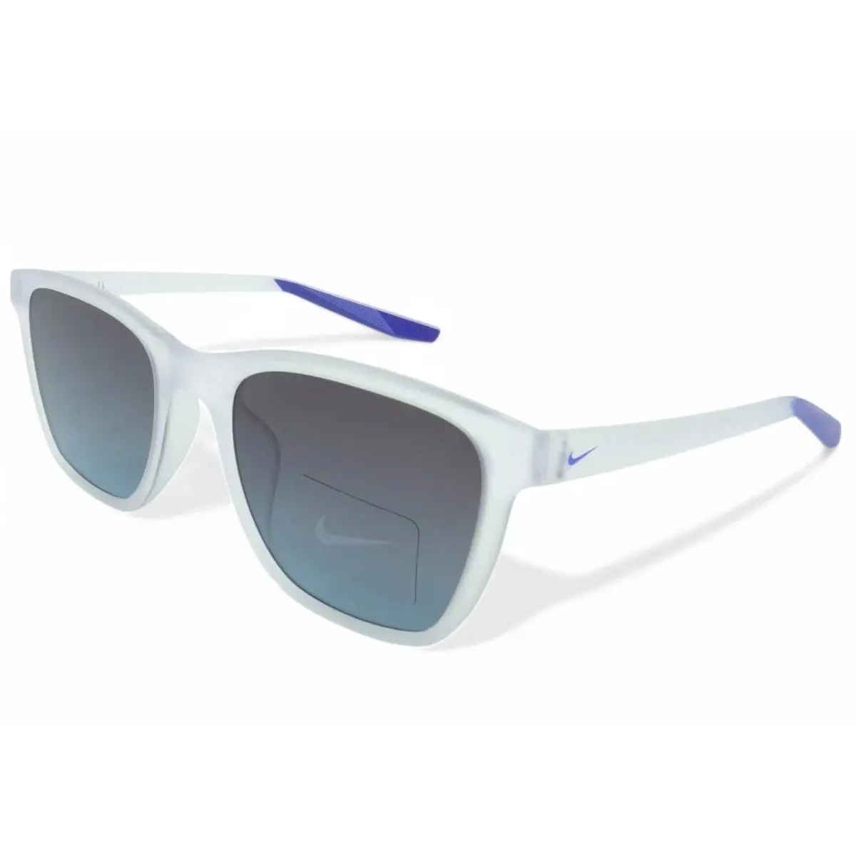 Nike CT8176 913 Matte Clear Stint Sunglasses with Smoke Blue Gradient Lenses